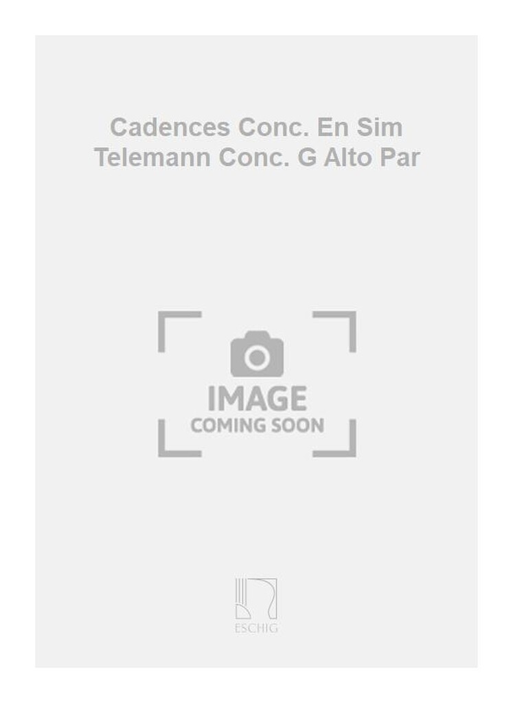 Cadences Conc. En Sim Telemann Conc. G Alto Par